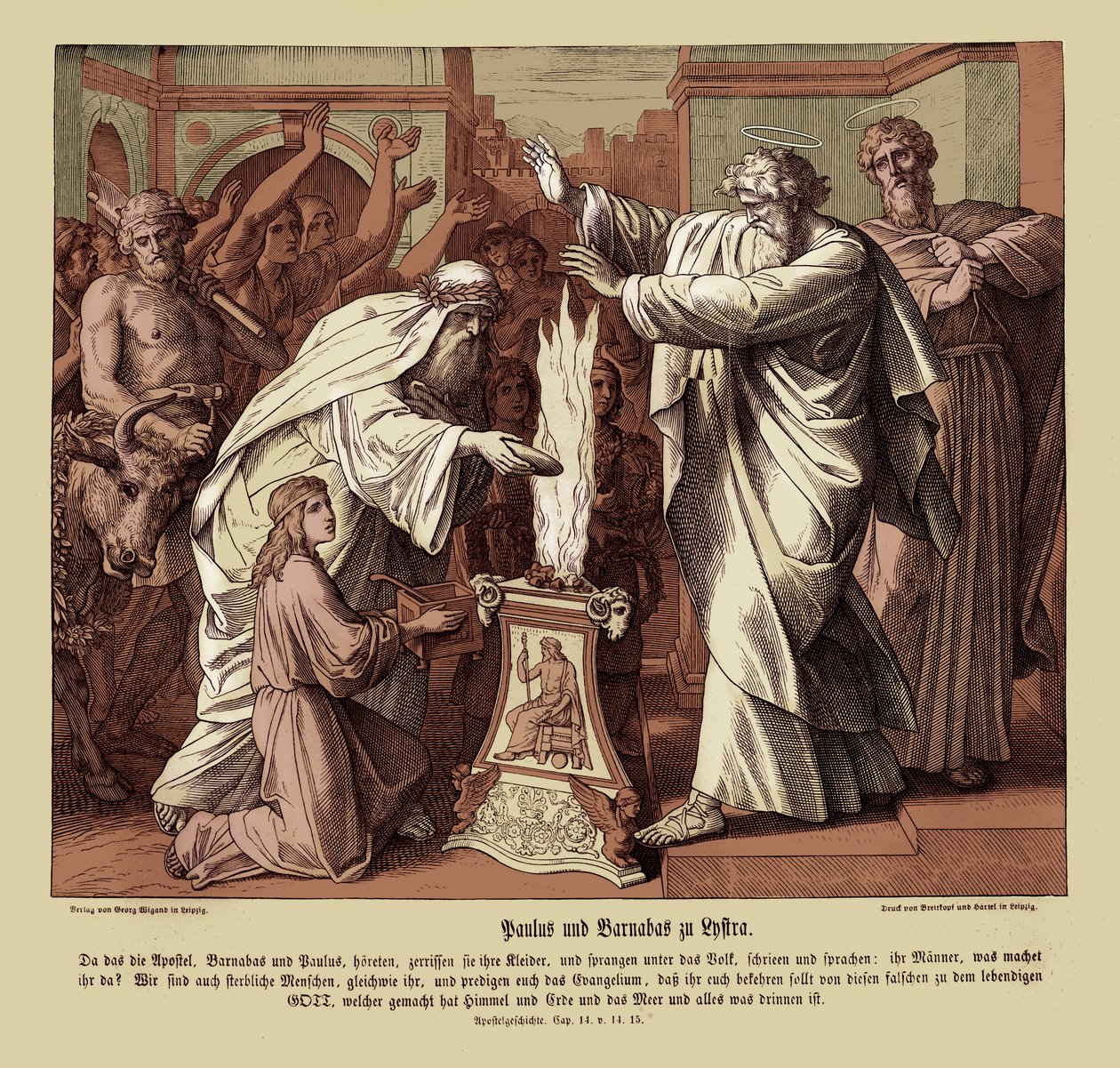 Paul and Barnabus in Lystria, Acts of the Apostles by Julius Schnorr von Carolsfeld