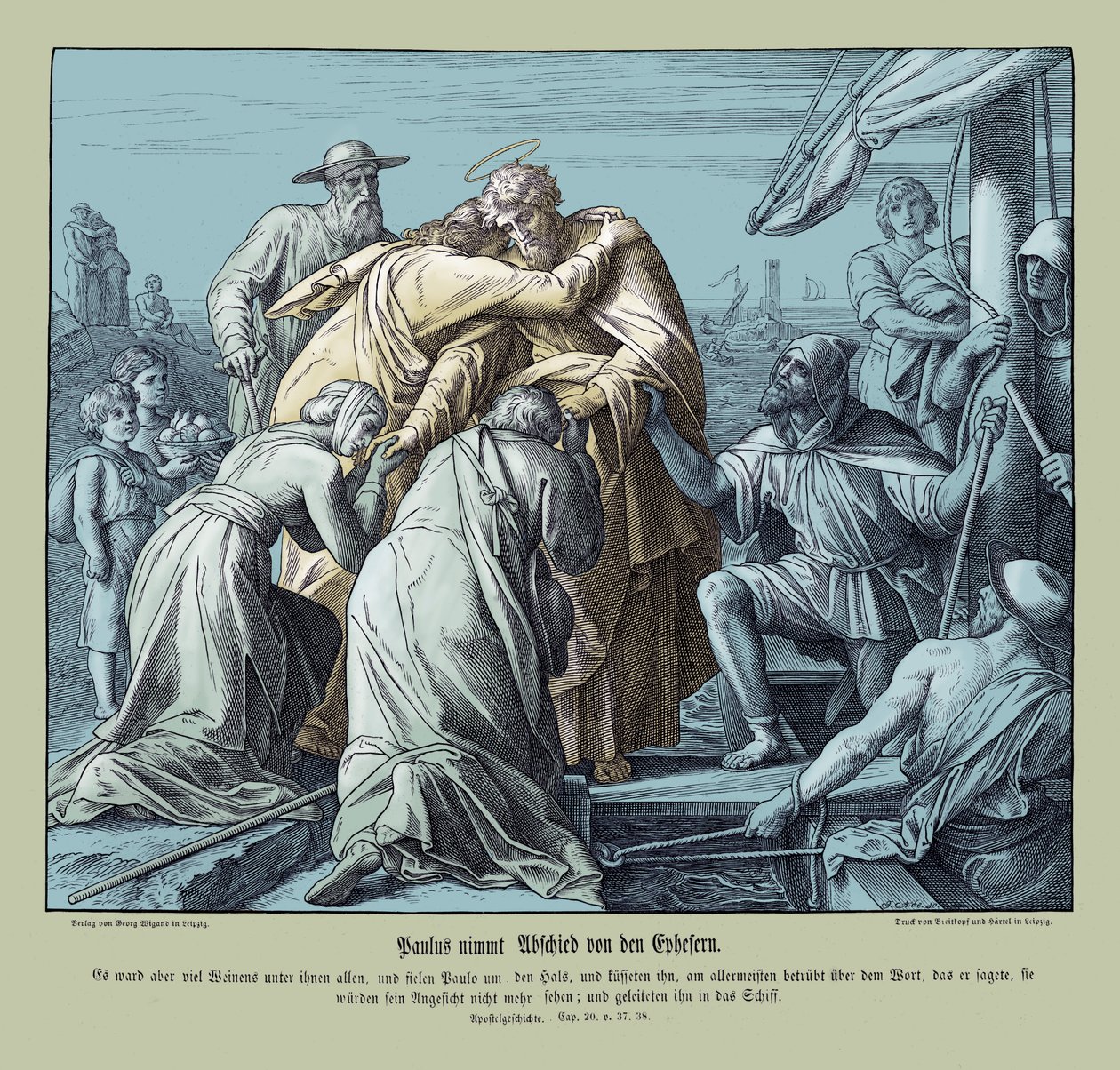 Paul Leaves the Ephesians, Acts of the Apostles by Julius Schnorr von Carolsfeld
