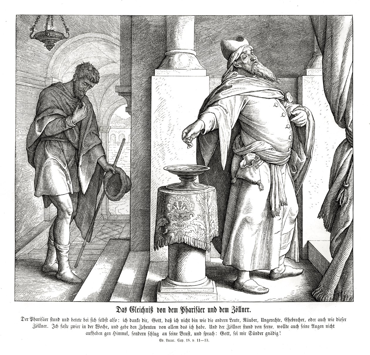 The Pharisee and the Publican by Julius Schnorr von Carolsfeld