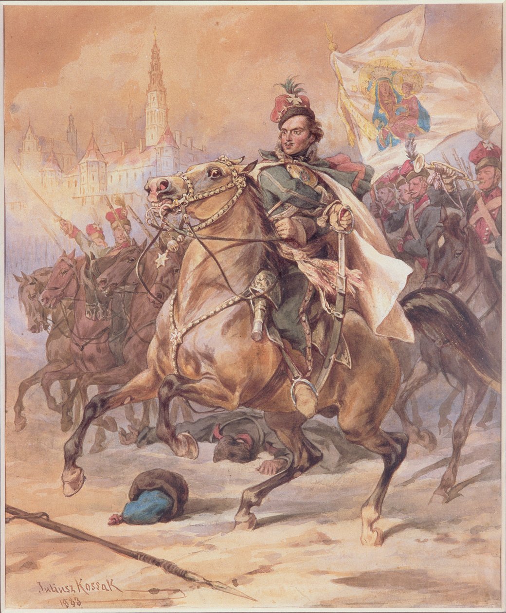 Kazimierz Pulawski at the Battle of Czestochowa, December 1770 by Juliusz Fortunat Kossak