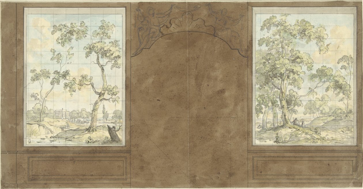 Design for the Wall in the Room of Jan de Groot, Keizersgracht 187 by Jurriaan Andriessen