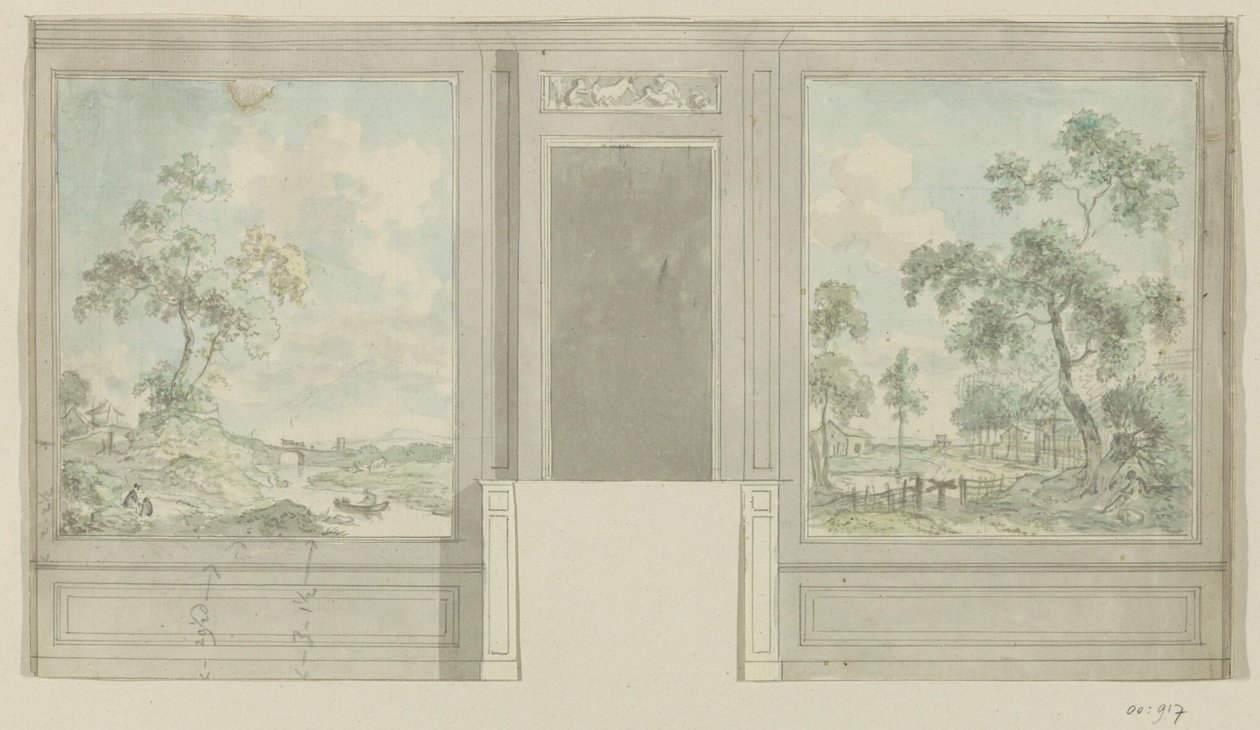Design Drawing for a Room Wall by Jurriaan Andriessen