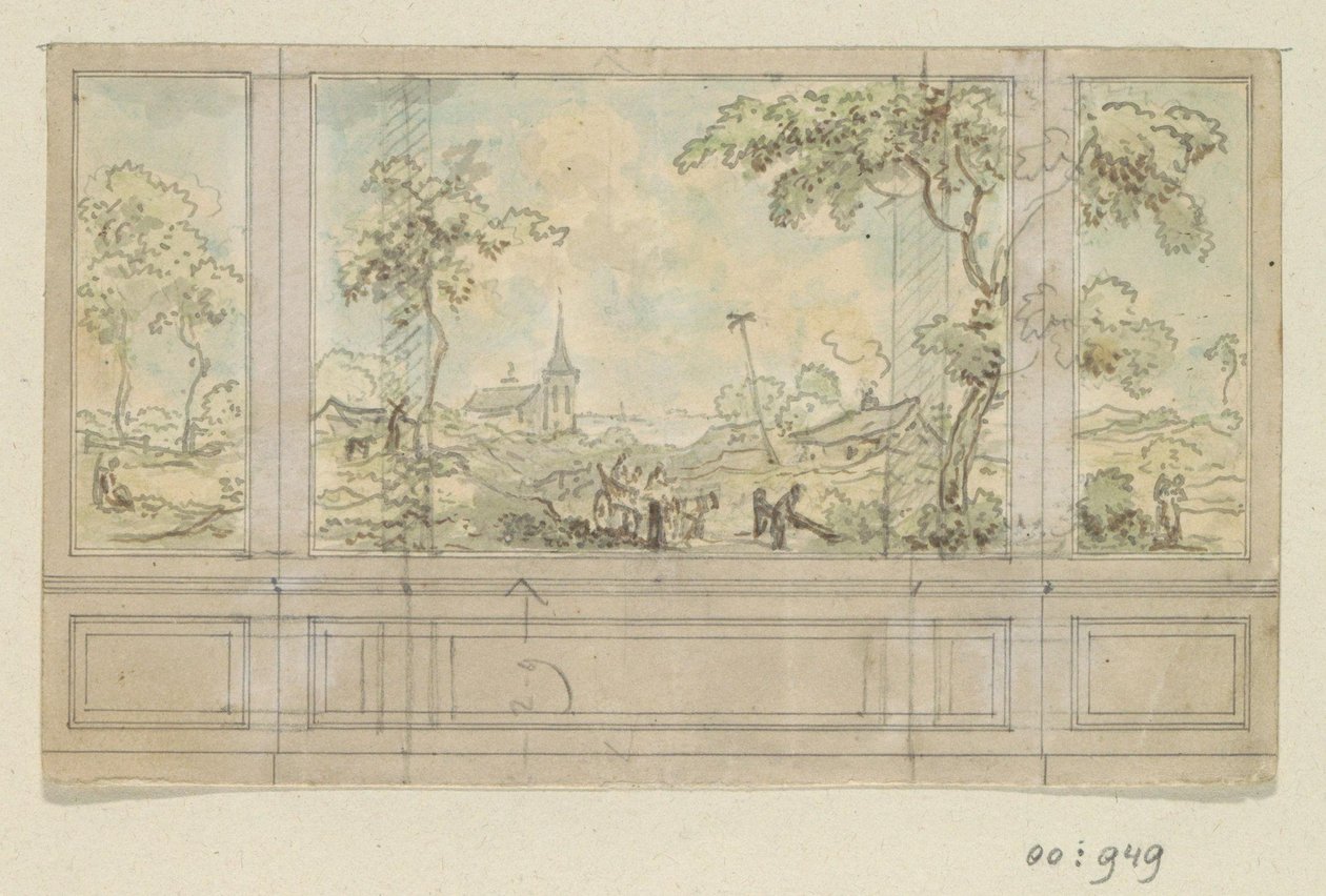 Design Drawing for a Room Wall by Jurriaan Andriessen