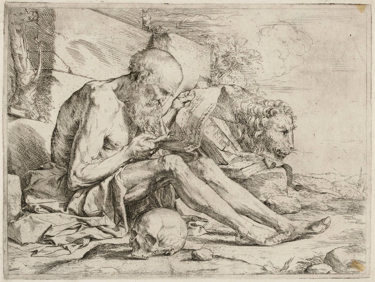 Saint Jerome Reading by Jusepe de Ribera
