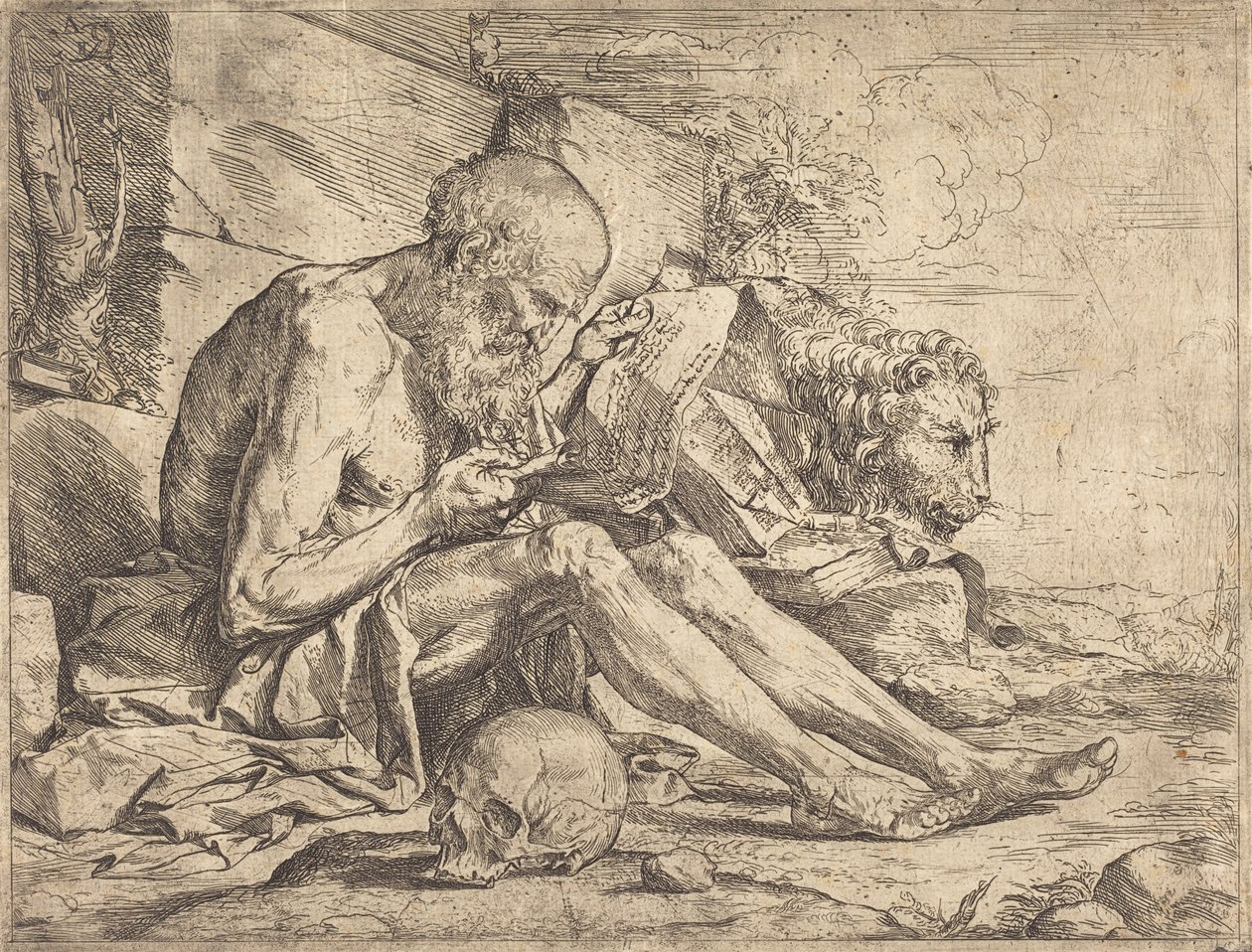 Saint Jerome Reading by Jusepe de Ribera