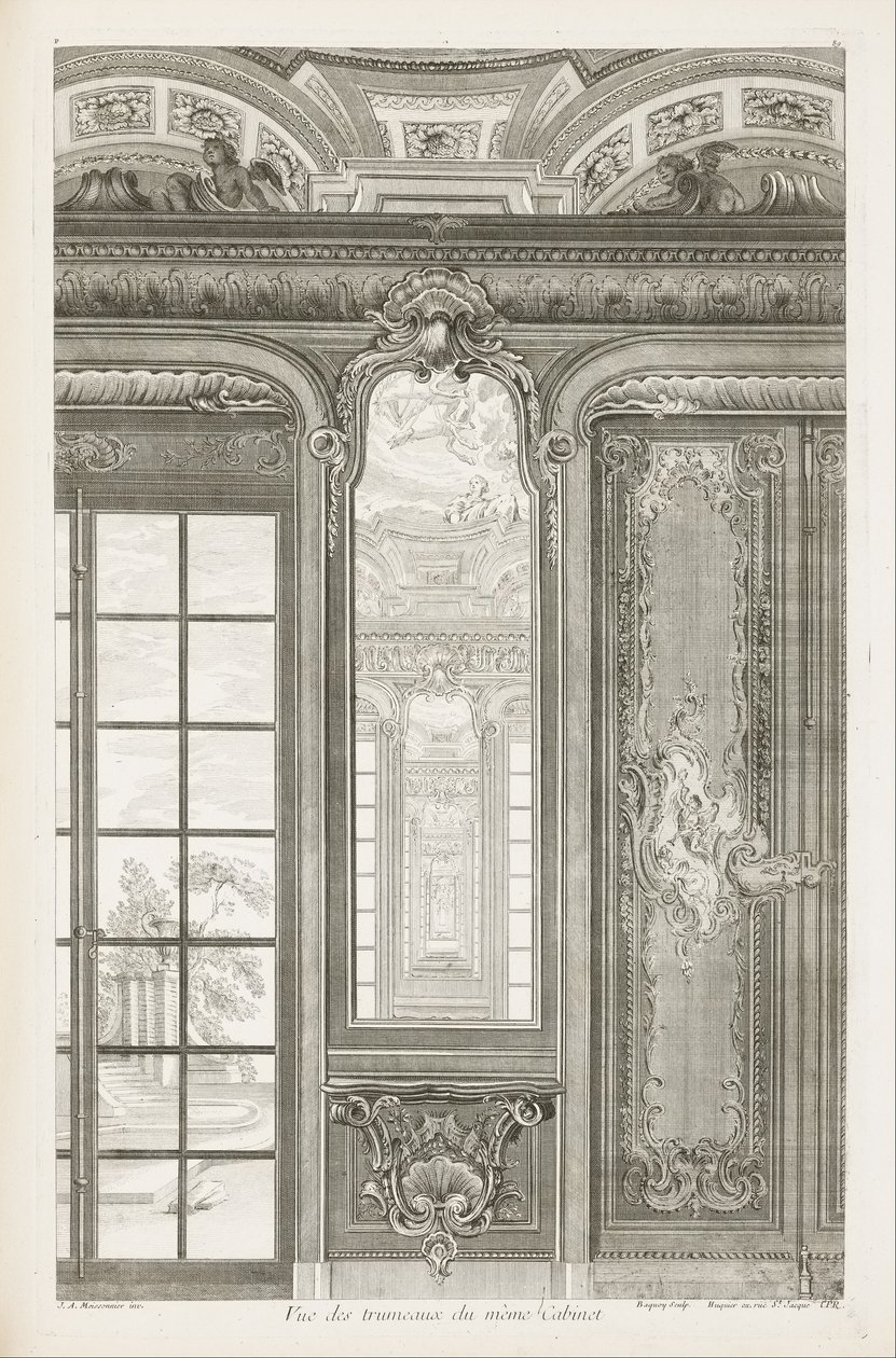 View of the Mirror Frames of the Same Cabinet; View of the Mirror Frames of the Same Cabinet, 3rd Plate by Juste Aurèle Meissonnier