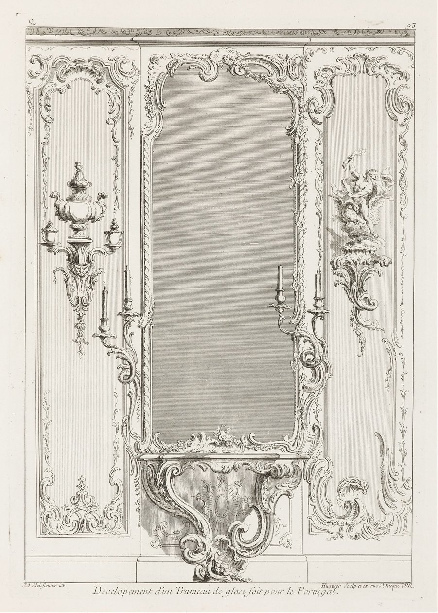 Development of a Mirror Trumeau Made for Portugal, 3rd Plate by Juste Aurèle Meissonnier