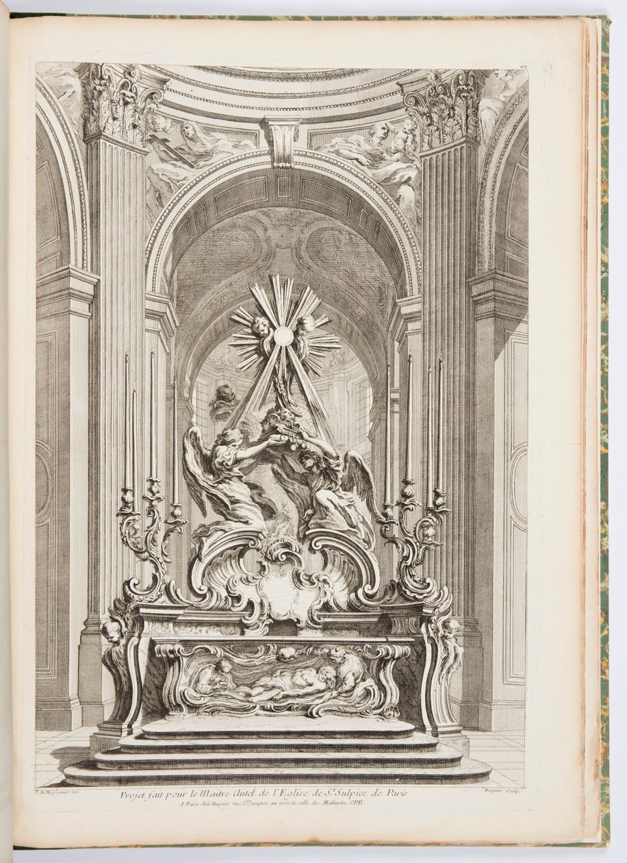 Design for the Master Altar of the Church of St. Sulpice of Paris, plate 109, in Works by Juste-Aurèle Meissonnier by Juste Aurèle Meissonnier