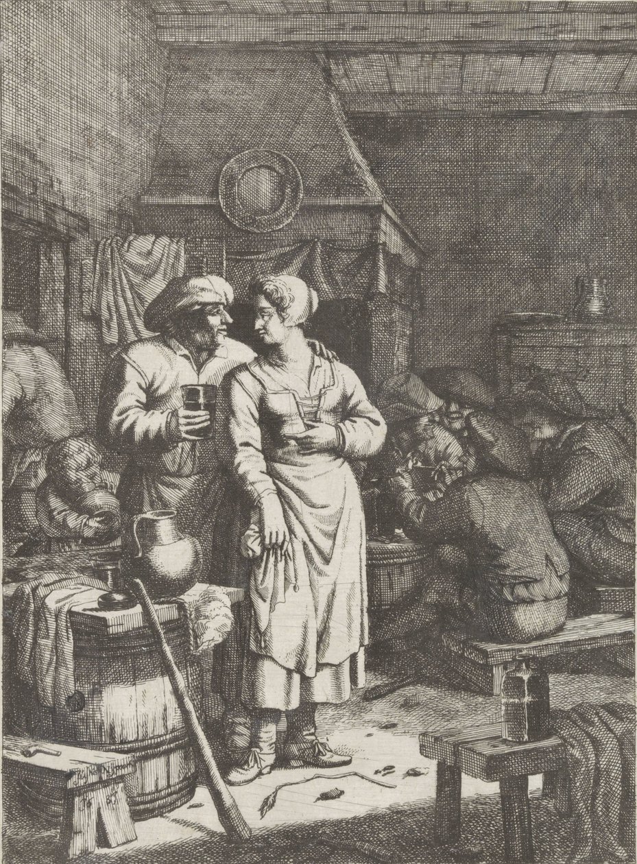 Tavern scene by Justus van den Nijpoort