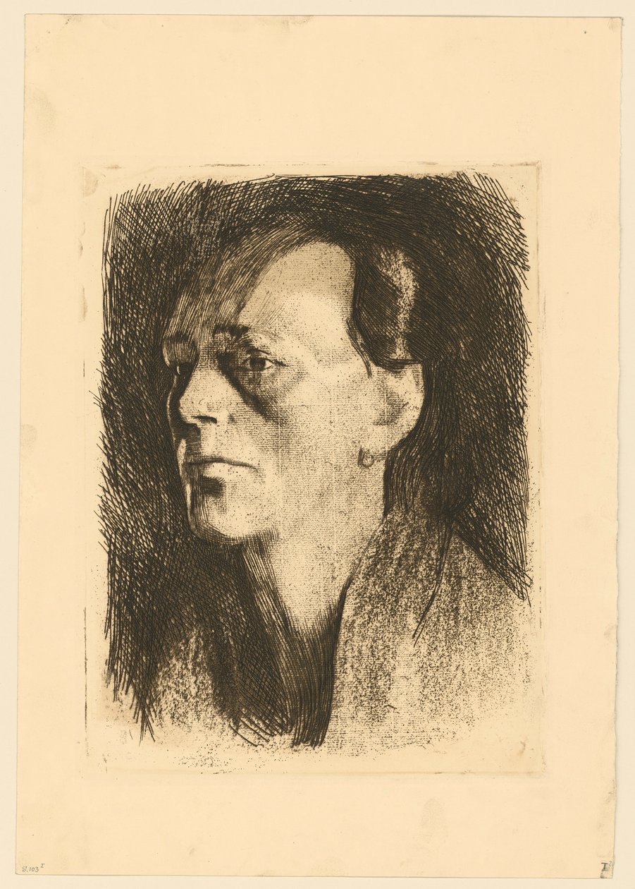 Working Woman (with the Earring) (1st State) by Käthe Kollwitz