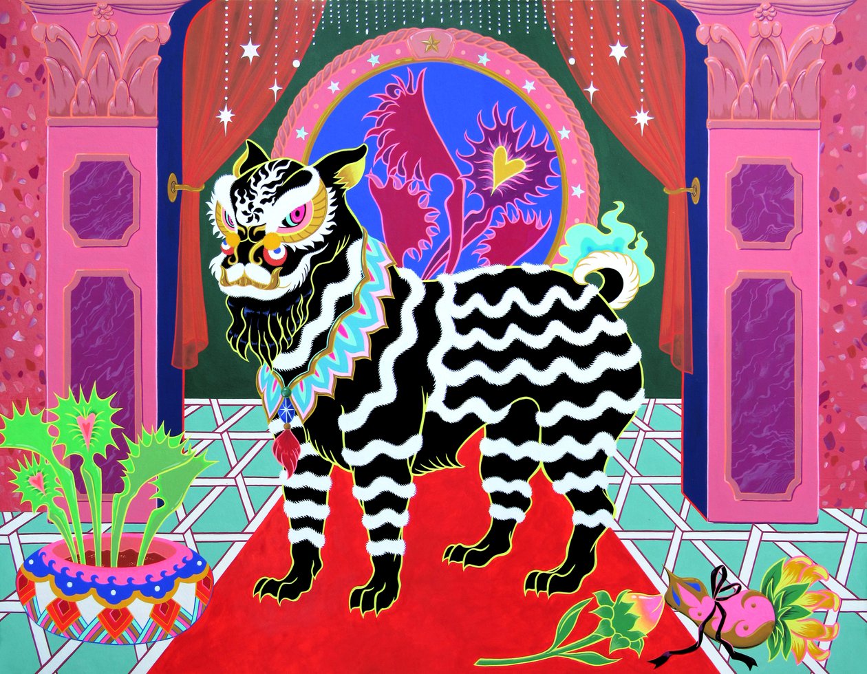 Black Lion Black Ribbon by Kam Tsz