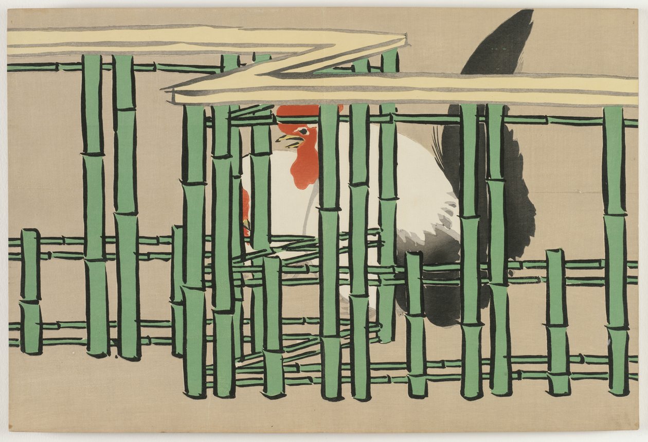 Flowers of a Hundred Worlds (Momoyogusa): Rooster by Kamisaka Sekka