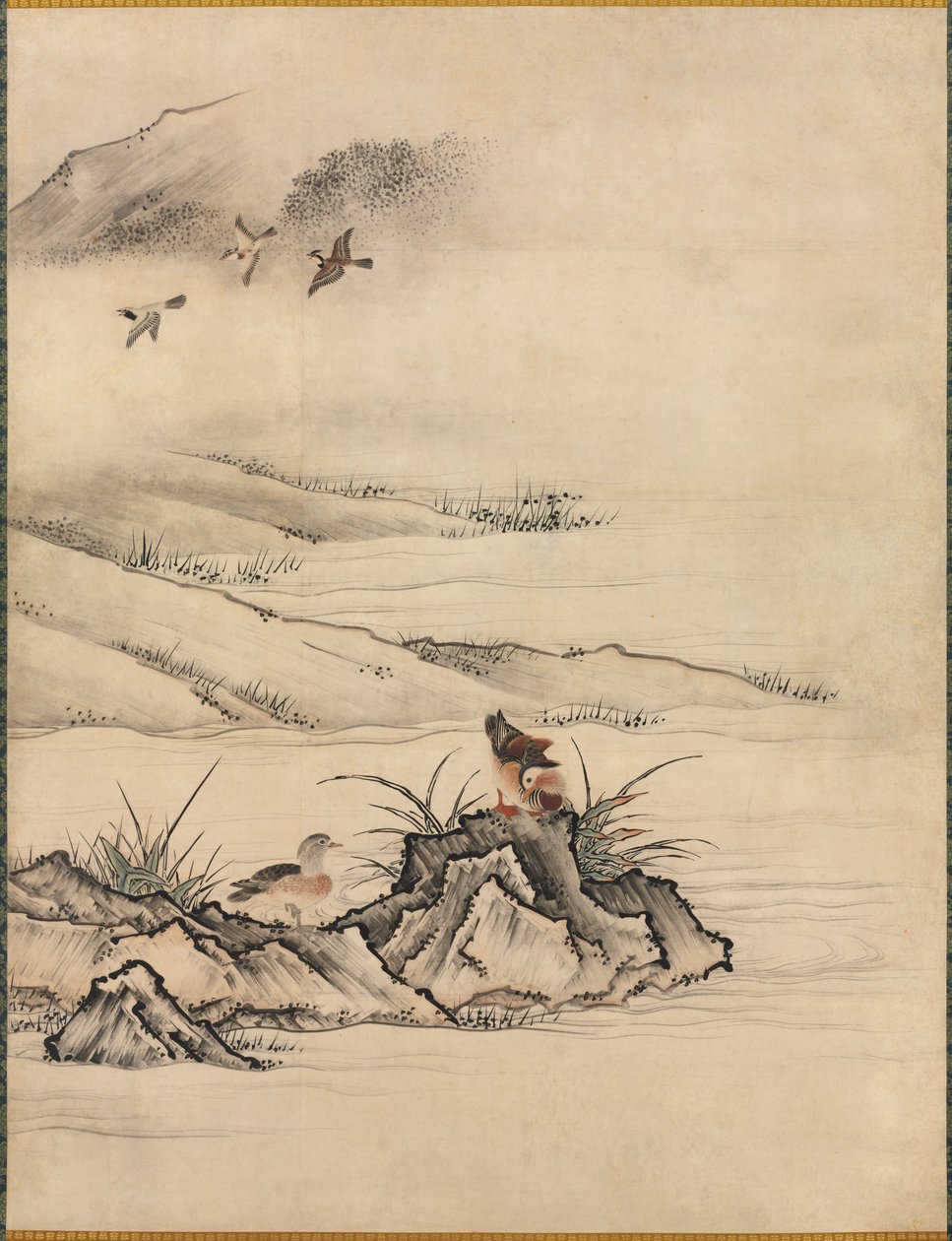 Flowers and Birds in a Spring Landscape by Kano Motonobu