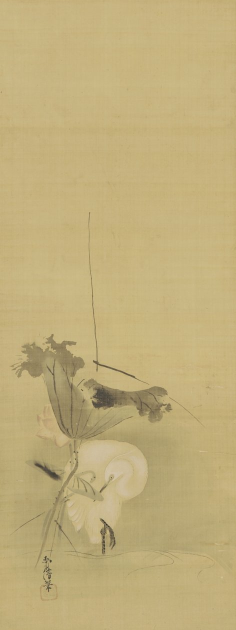 Heron and Lotus by Kano Tsunenobu
