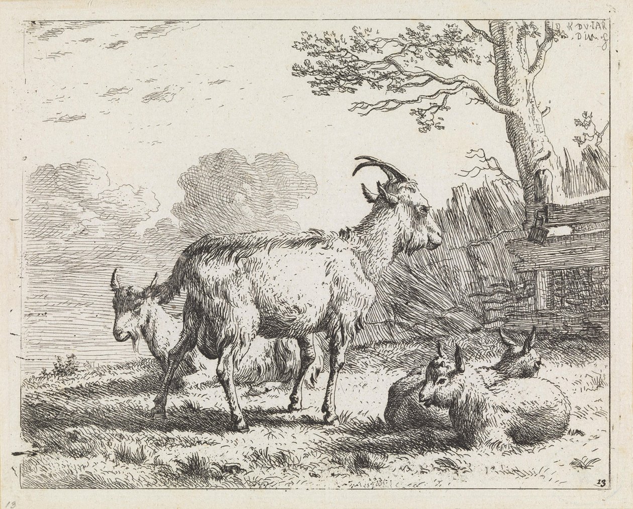 Four Goats by Karel Dujardin