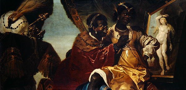 Hydaspes and Persina before a Painting of Andromeda by Karel van III Mander