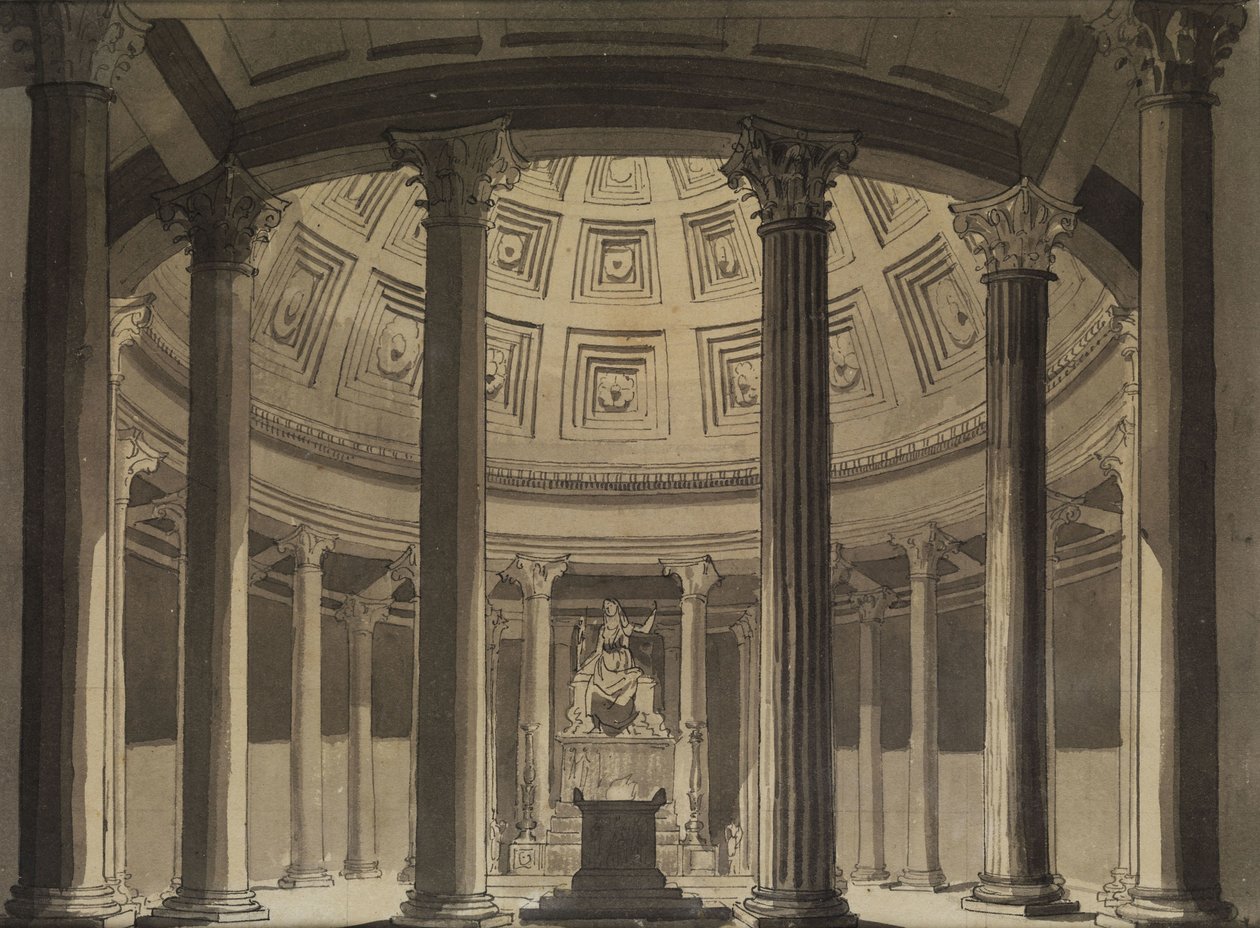 Stage Design for Temple of Vesta by Karl Friedrich Schinkel
