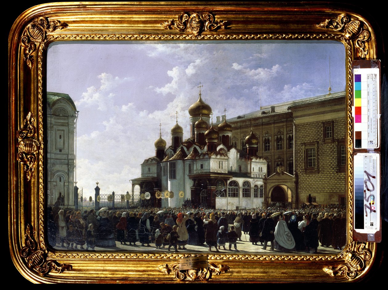 Easter Procession at the Maria Annunciation Cathedral in Moscow by Karl Fridrikh Petrovich Bodri