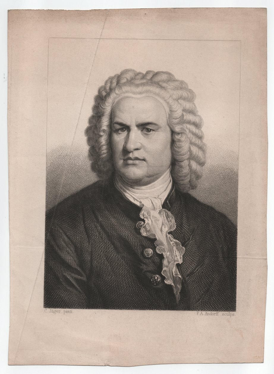 Johann Sebastian Bach (1685-1750) (engraving) by Karl & Andorff Friedrich August (1819 1875) Jager