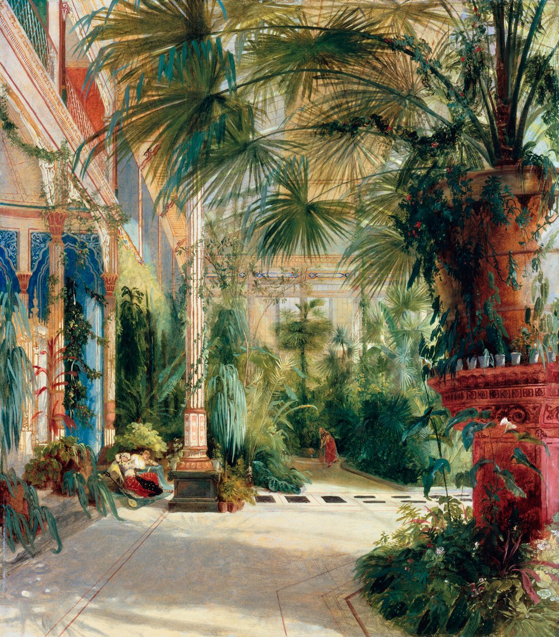 The Interior of the Palm House (1832-1833) by Carl Blechen