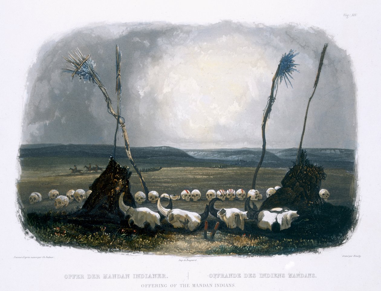 Offering of the Mandan Indians, plate 14 from Volume 1 of 