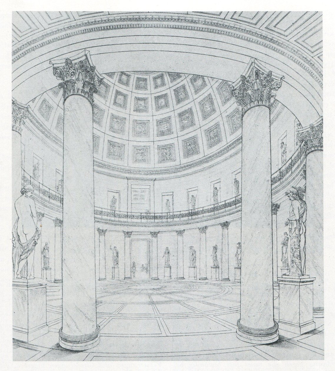Berlin. Old Museum at Lustgarten. View of the Rotunda by Karl Friedrich Schinkel