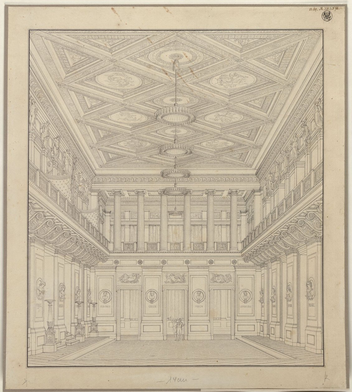 Berlin. Schauspielhaus on the Gendarmenmarkt, Concert Hall by Karl Friedrich Schinkel