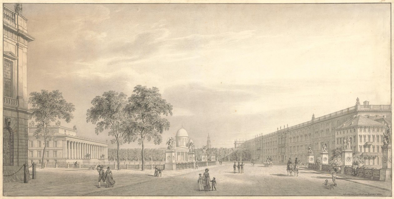 Berlin, Unter den Linden. View of the Lustgarten with Palace Bridge, Old Museum, Cathedral, and Palace by Karl Friedrich Schinkel