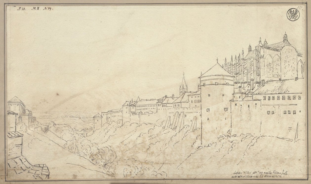 View of the Hradčany in Prague with the Choir of St. Vitus Cathedral by Karl Friedrich Schinkel