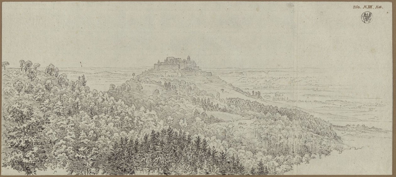 View of the Veste Coburg from the North by Karl Friedrich Schinkel