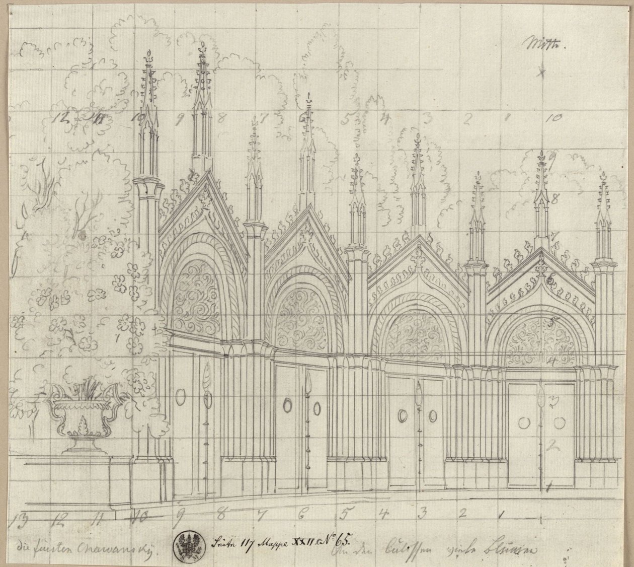 The Princes Chawansky. Tragedy by Ernst Raupach. Design for a Decoration. St. George