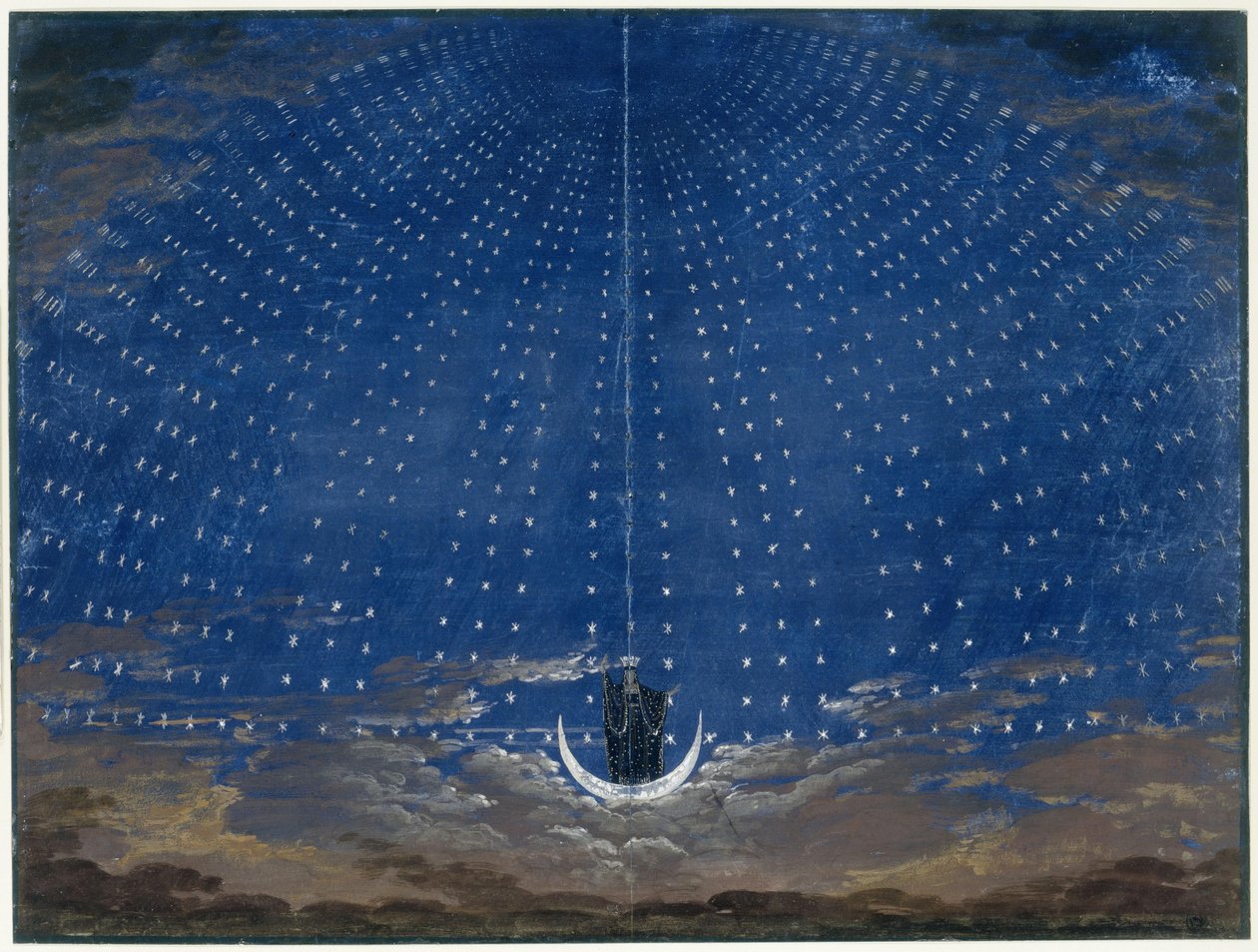 The Magic Flute. Opera by Wolfgang Amadeus Mozart. Design for the Decoration. The Star Hall of the Queen of the Night by Karl Friedrich Schinkel