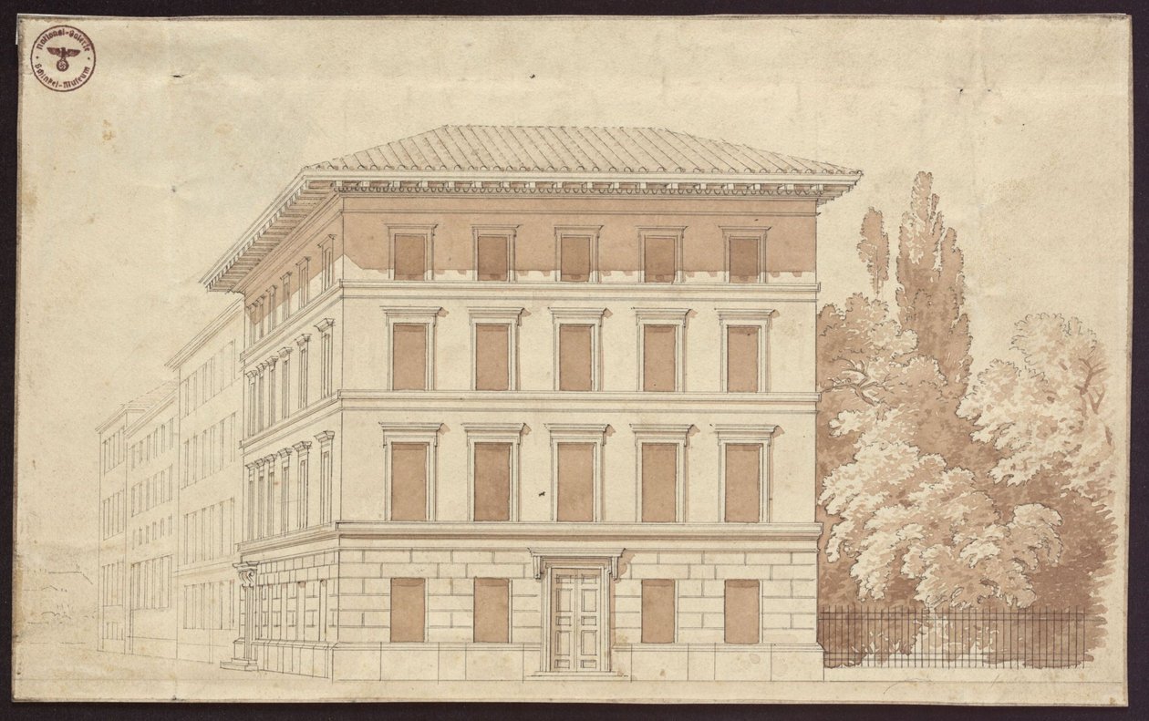 Design for a Residential Building. View by Karl Friedrich Schinkel