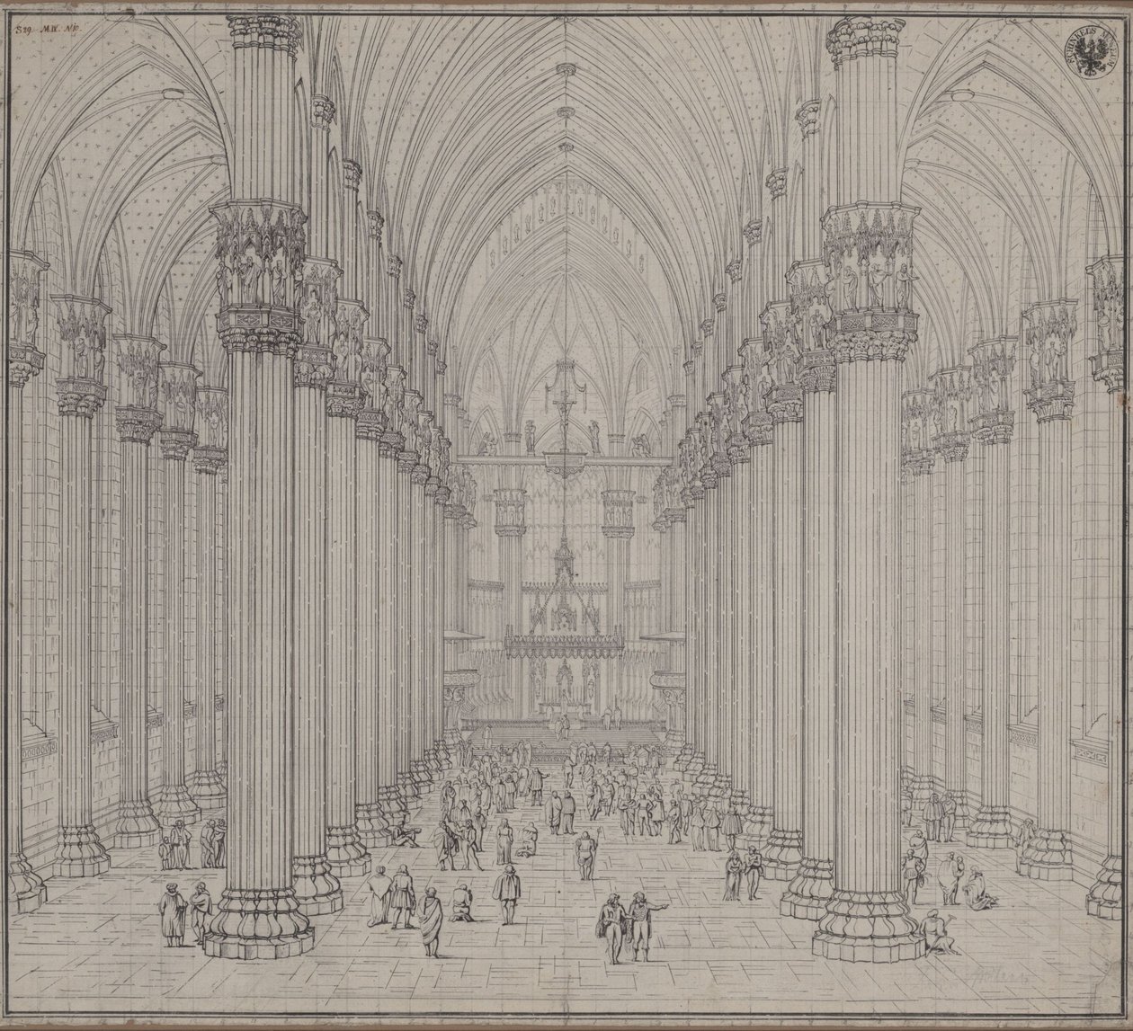 Interior View of Milan Cathedral by Karl Friedrich Schinkel