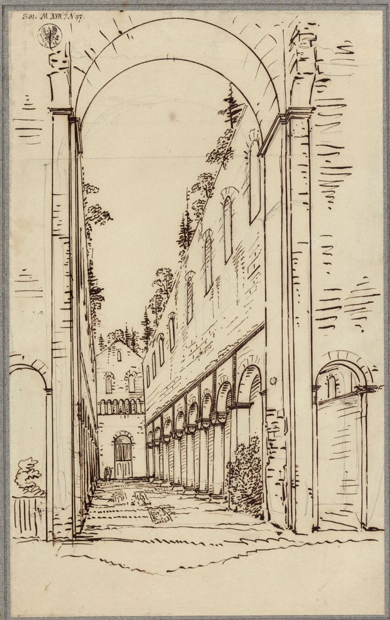 Ruins of Paulinzella Abbey. Interior view from the east by Karl Friedrich Schinkel