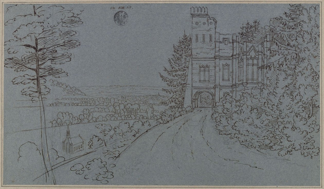 Köstritz. Artificial ruin in the palace park (?) by Karl Friedrich Schinkel