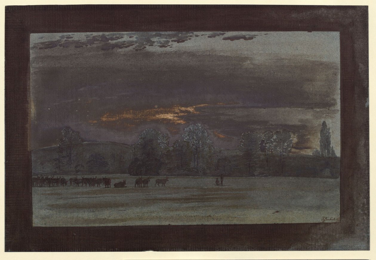 Landscape with a Herd of Cattle by Karl Friedrich Schinkel