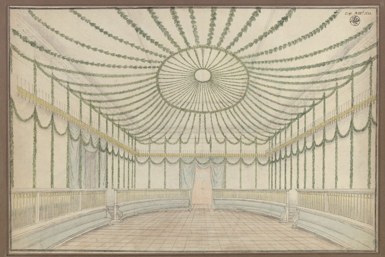 Merseburg. Castle. Design for the Decoration of a Hall on the Occasion of the Homage Ceremonies for Frederick William III of Prussia by Karl Friedrich Schinkel