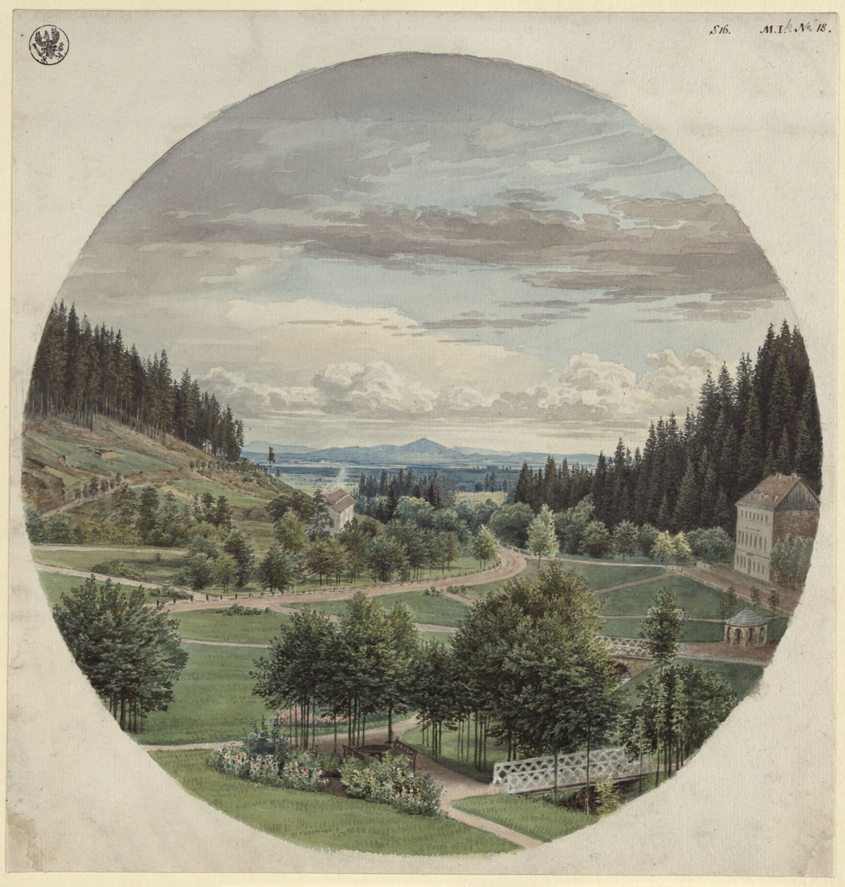Promenade at Marienbad by Karl Friedrich Schinkel