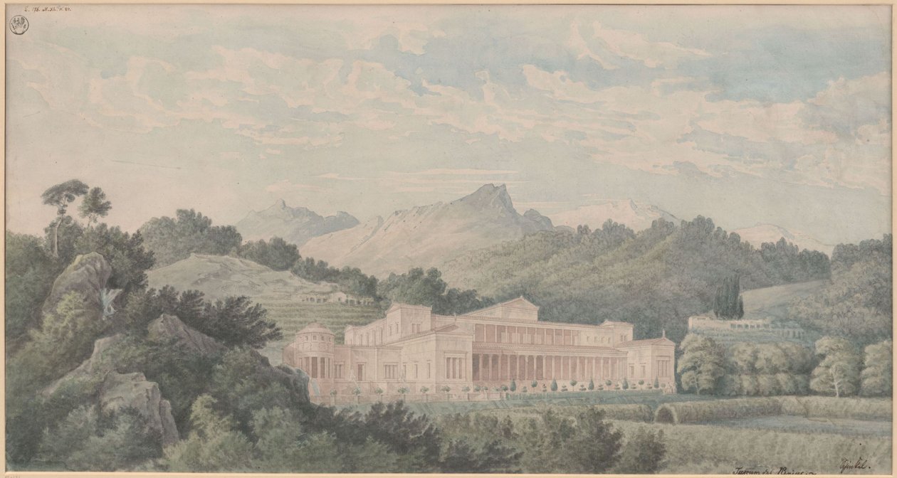 Reconstruction of the Villa Tusca after Pliny. View by Karl Friedrich Schinkel