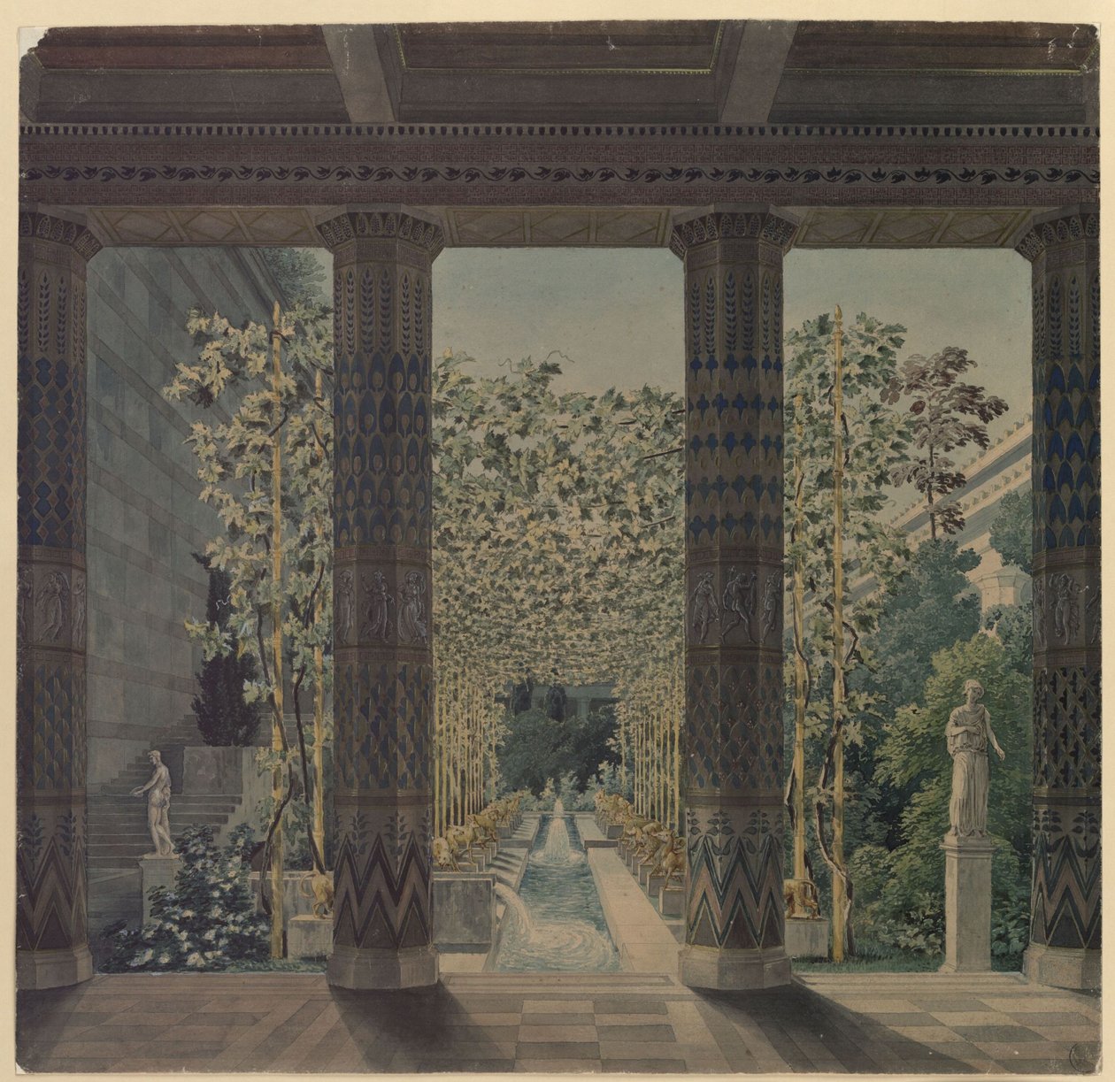 Orianda Castle in Crimea. Antique Design. Imperial Garden by Karl Friedrich Schinkel
