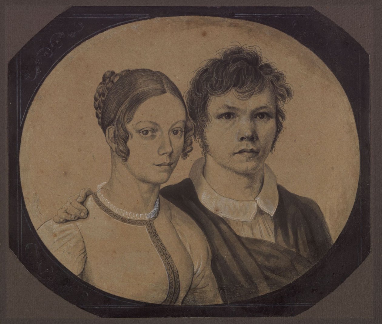 Self-Portrait of Karl Friedrich Schinkel with Susanne Schinkel, née Berger by Karl Friedrich Schinkel