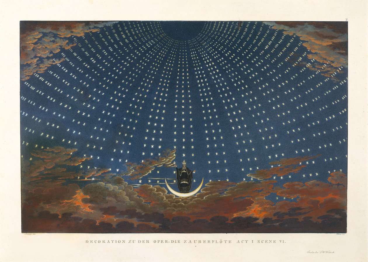 Stage Design for the Opera Die Zauberflöte by Wolfgang Amadeus Mozart by Karl Friedrich Schinkel