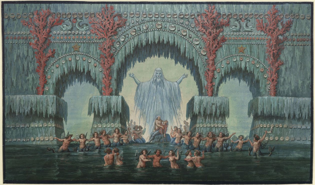 Undine. Opera by E. T. A. Hoffmann. Design of the 10th Decoration. Kühleborn