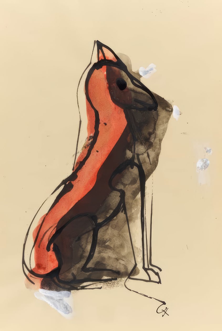 Mythical Creature - Red by Karl Hofer