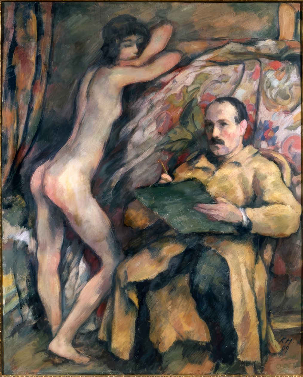Self-Portrait with Model by Karl Hofer