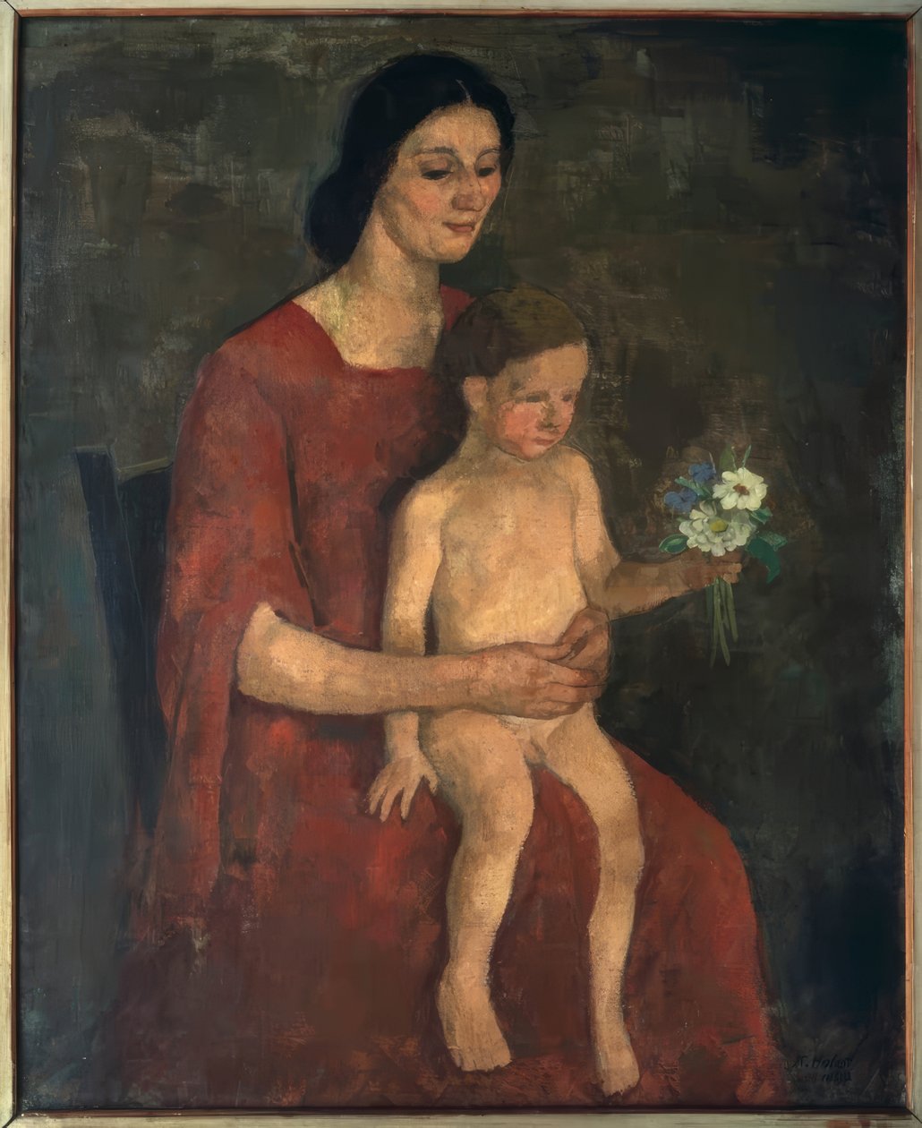 Thilde Hofer with Carlino by Karl Hofer