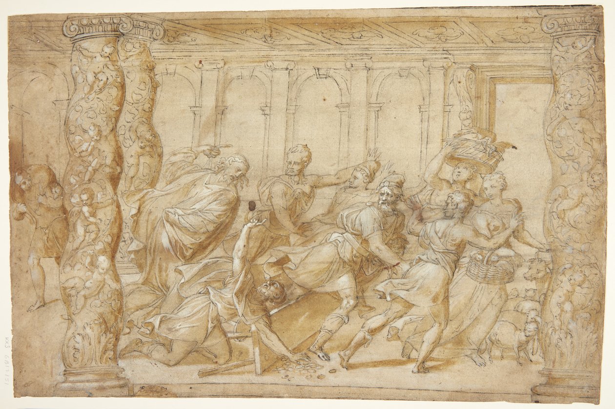 Christ Driving the Money Changers from the Temple by Karl Krieg