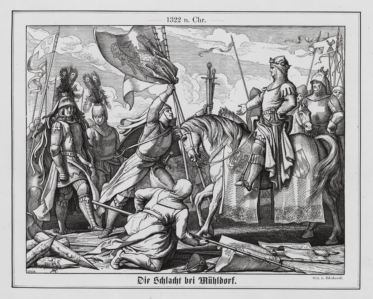 Battle of Muhldorf by Karl Ludwig Adolf Ehrhardt