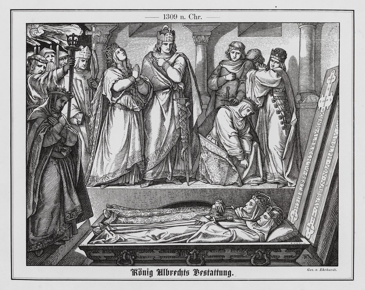 Funeral of King Albert I of Germany by Karl Ludwig Adolf Ehrhardt